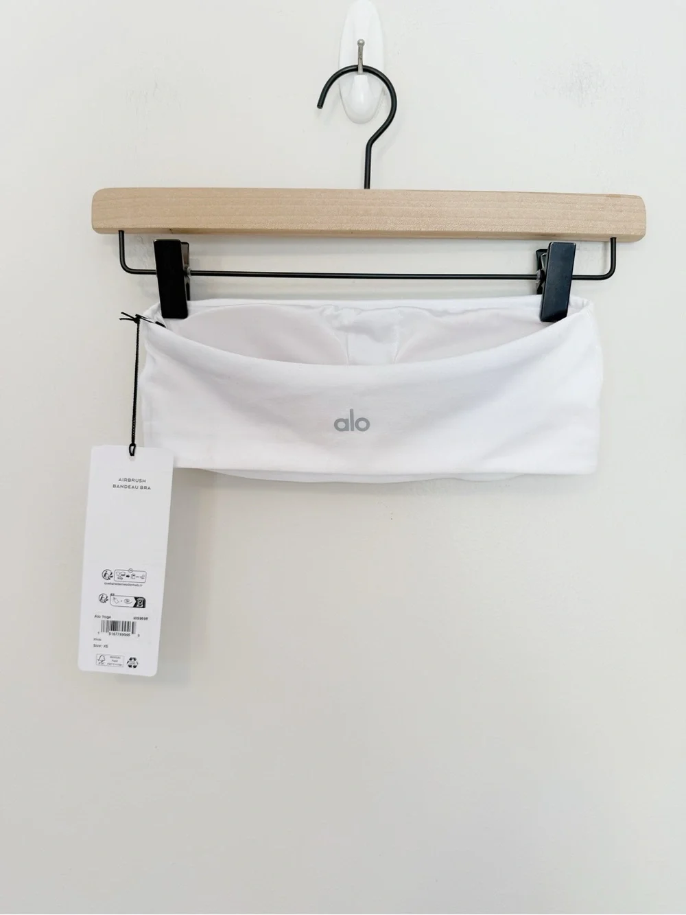 NWT ALO Yoga Airbrush Bandeau Bra White size XS